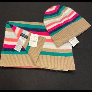 J. Crew Striped Scarf and Hat Set NWT